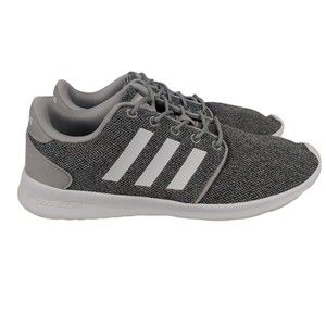 Adidas Cloudfoam QT Racer Gray White Stripes Womens Shoes Size 9 Unisex